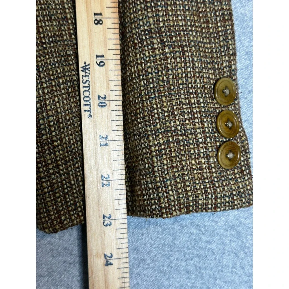 The Territory Ahead Silk Blazer Mens 40R Brown 3-Button Tweed Sport Coat